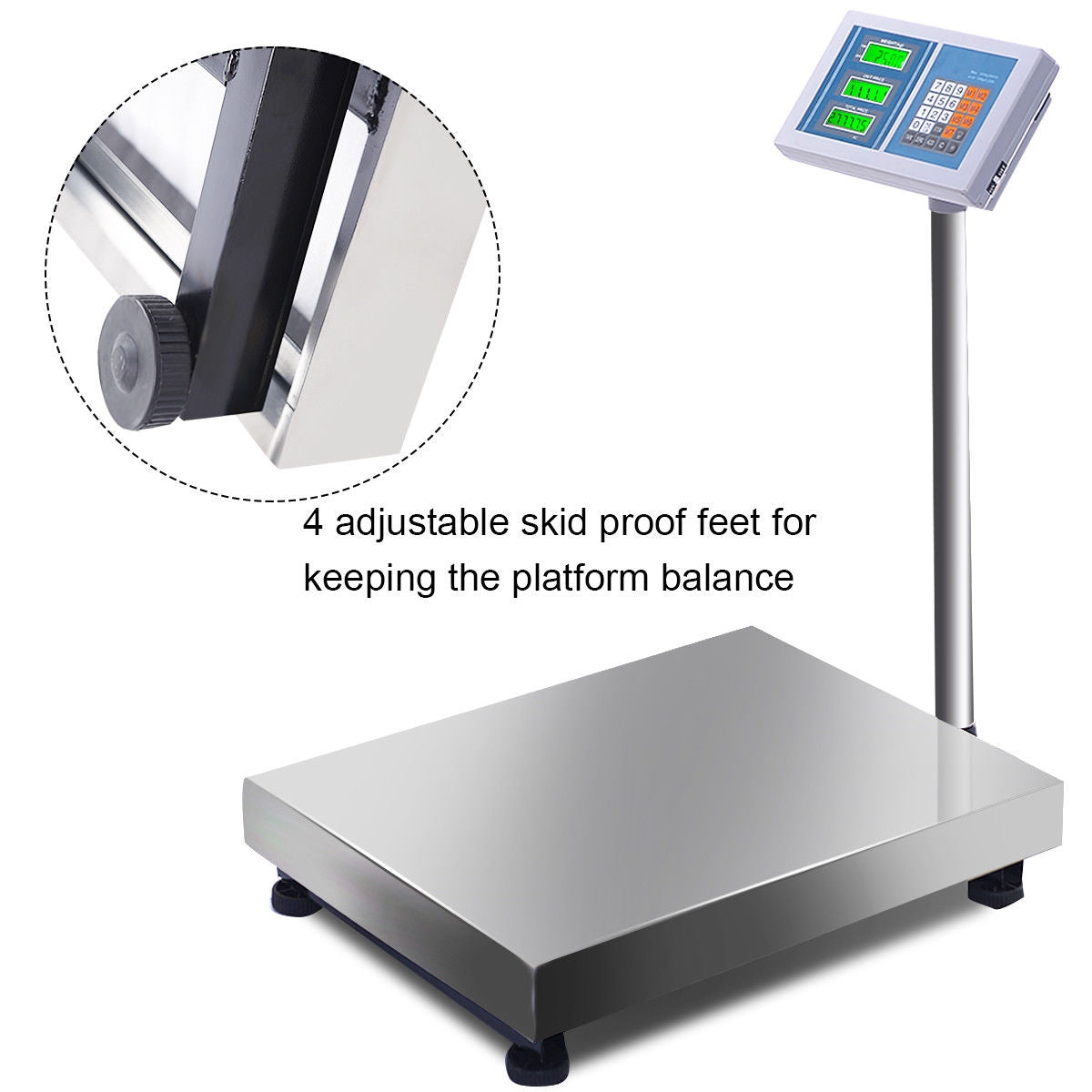 Báscula Digital de Plataforma de Piso con Cómputo de Peso de 660 lb