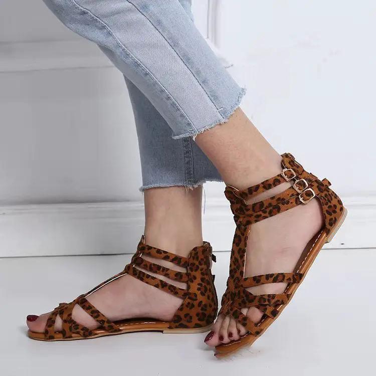 Women's Leather Sandals With Retro Arch Support