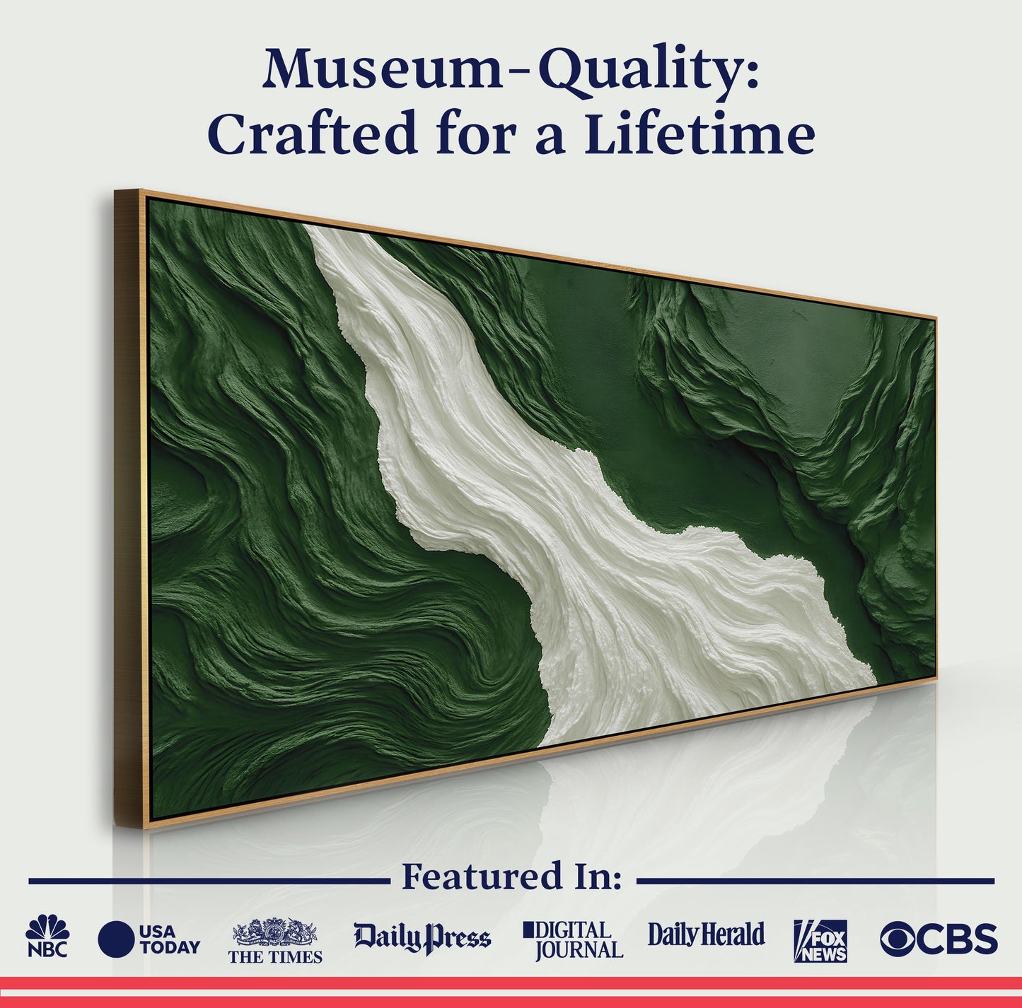 Green Rivers Abstract Wall Art canvas by Tailored Canvases with a natural wood frame on Tampa Home & Garden Store