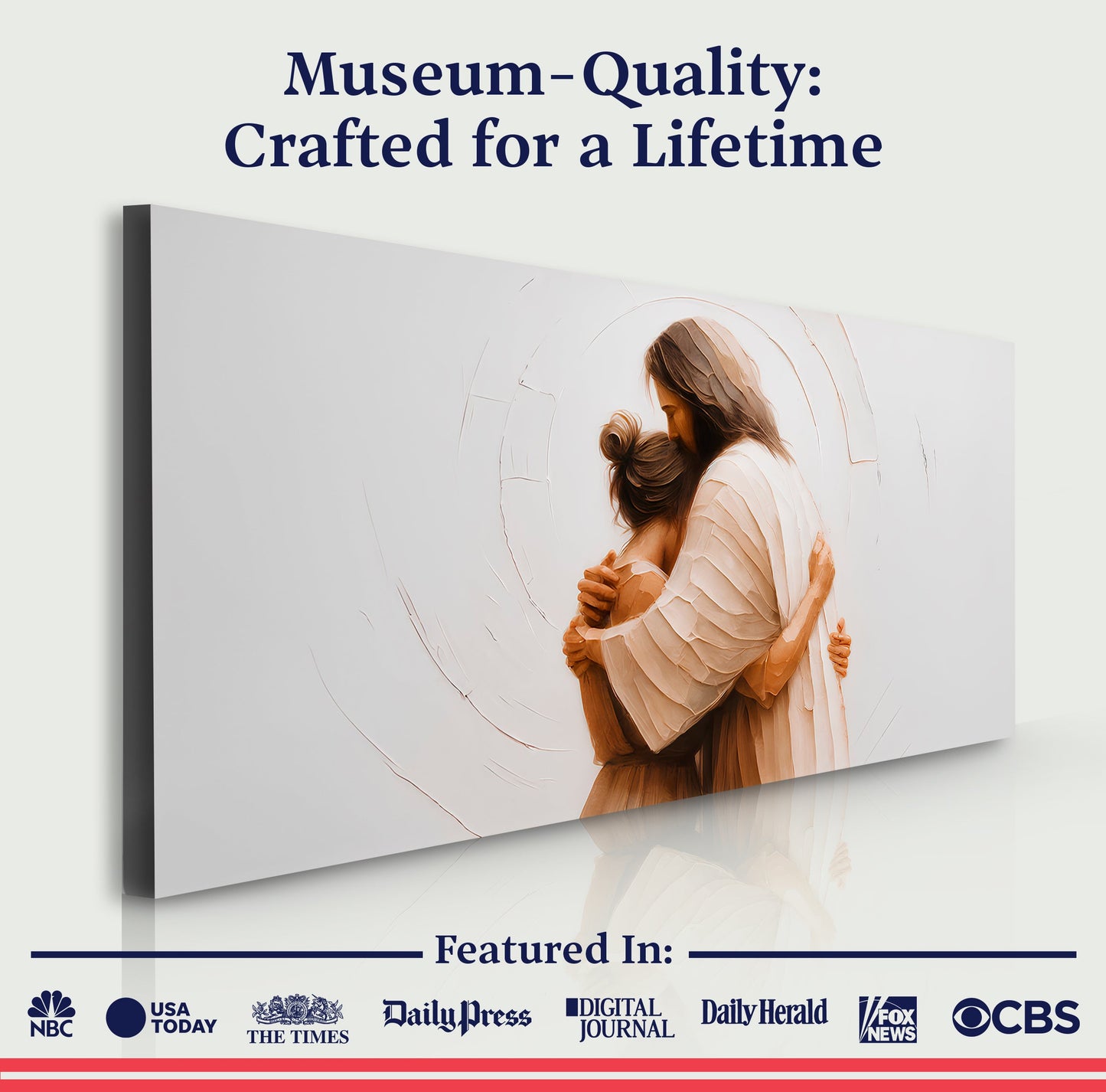 Divine Embrace of Grace Faith Wall Art II crafting canvas by Tailored Canvases beige-tone on Tampa Home & Garden Store
