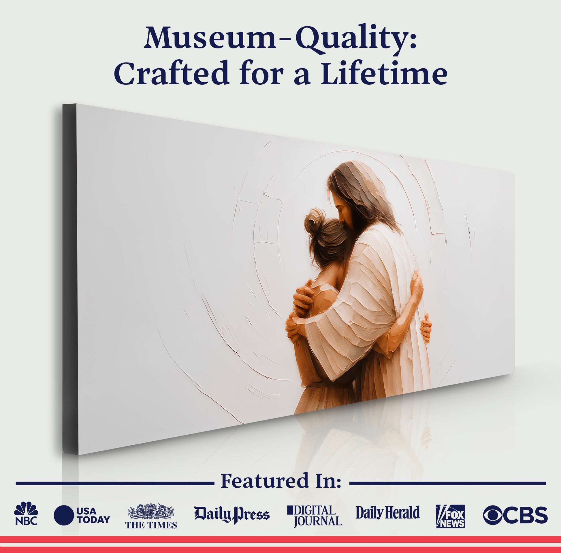 Divine Embrace of Grace Faith Wall Art II crafting canvas by Tailored Canvases beige-tone on Tampa Home & Garden Store