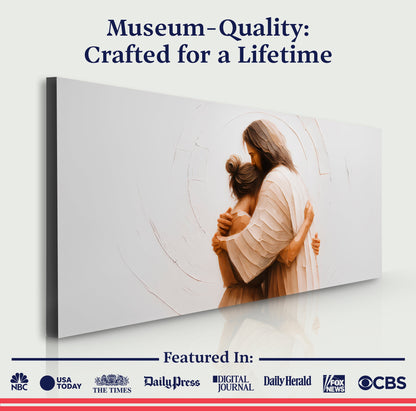 Divine Embrace of Grace Faith Wall Art II crafting canvas by Tailored Canvases beige-tone on Tampa Home & Garden Store