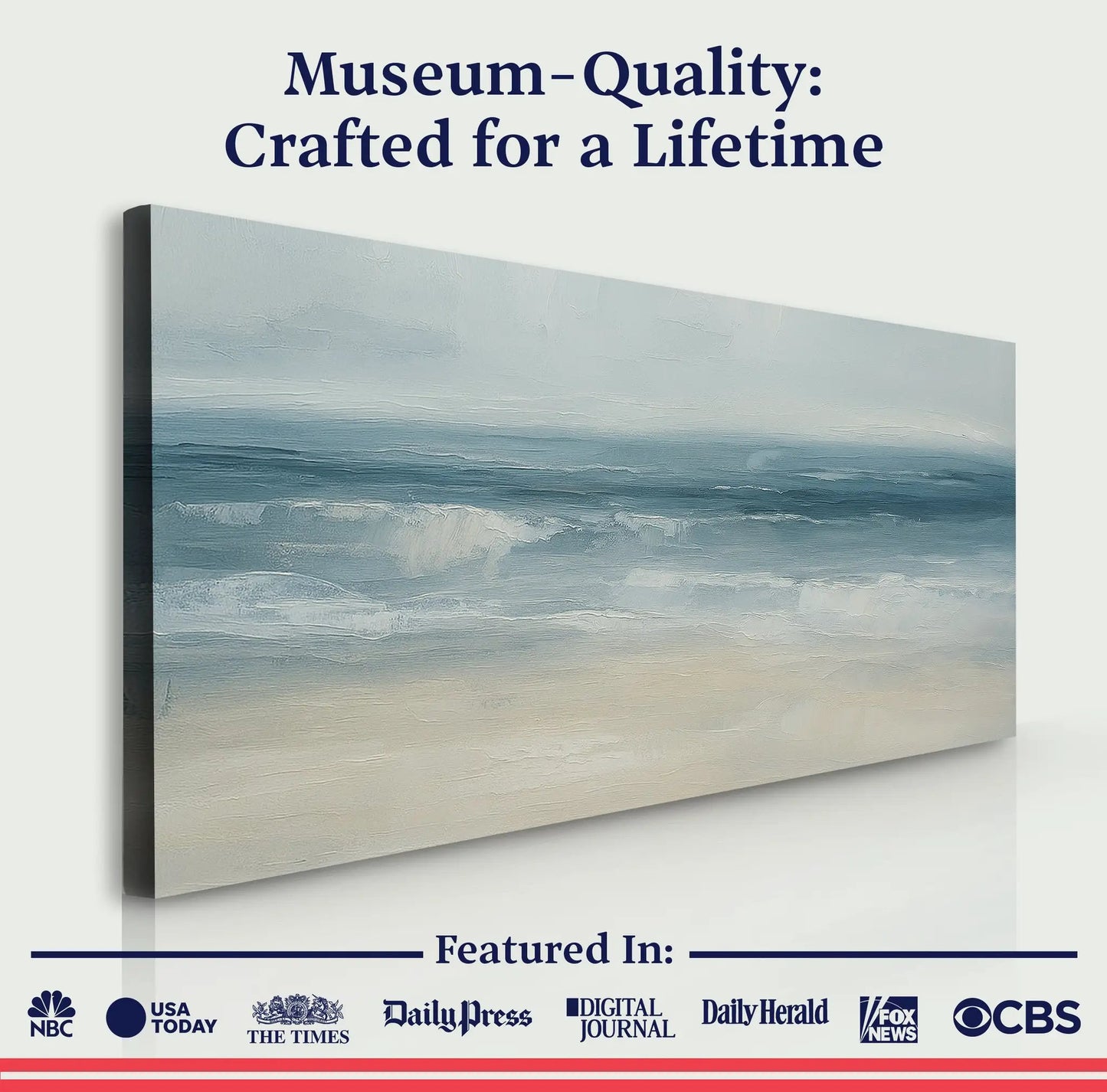 Waterscape Abstract Wall Art IX canvas print with blue seascape and textured brushstrokes on Tampa Home & Garden Store