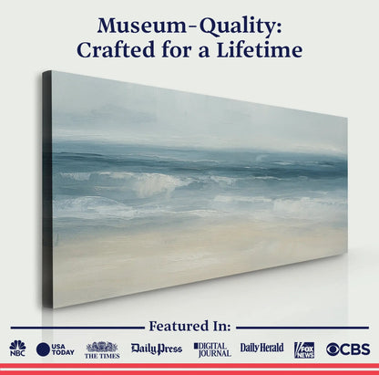 Waterscape Abstract Wall Art IX canvas print with blue seascape and textured brushstrokes on Tampa Home & Garden Store