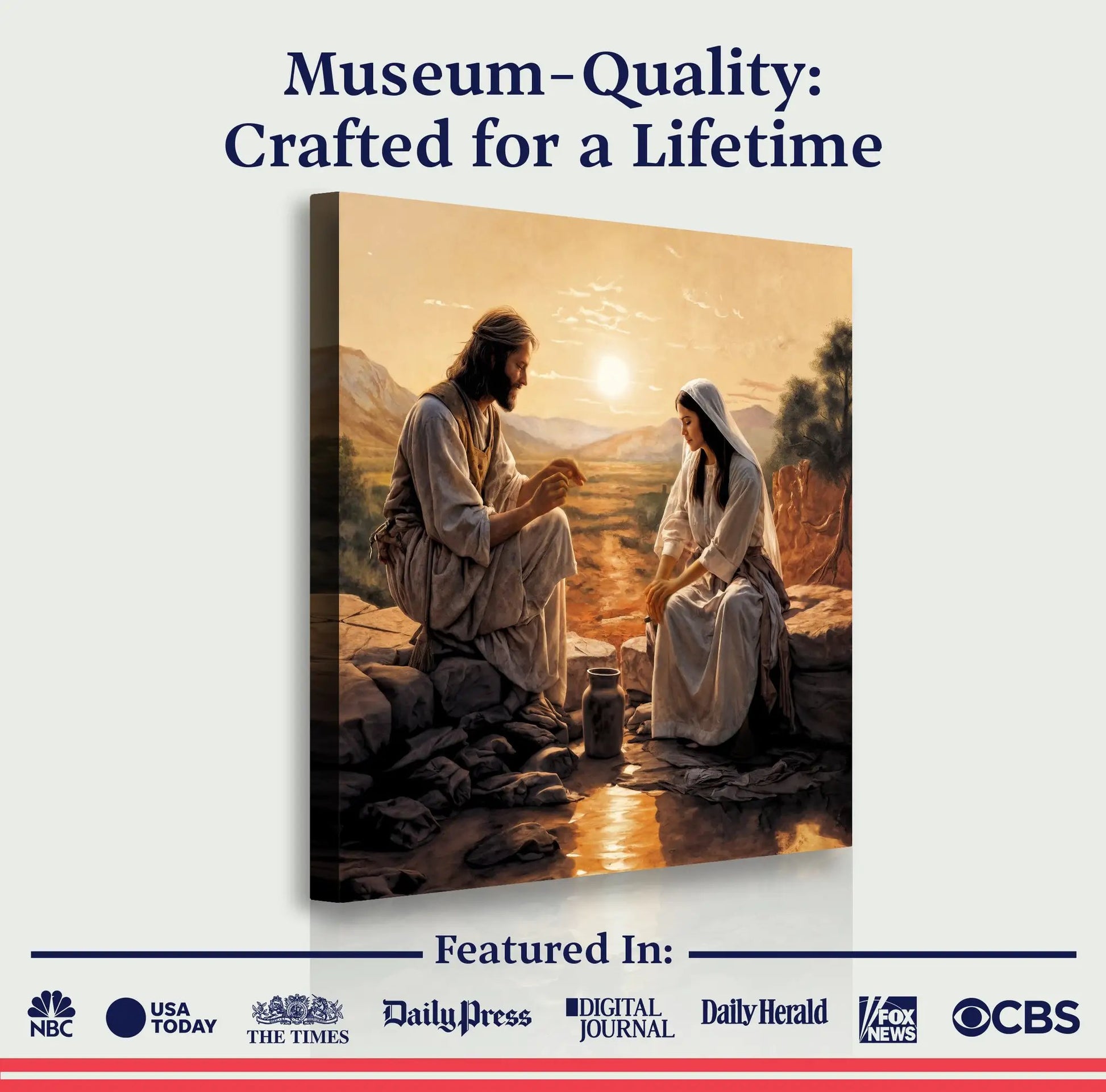 Samaritan at the Well Faith Wall Art III canvas by Tailored Canvases, biblical scene at the well on Tampa Home & Garden Store