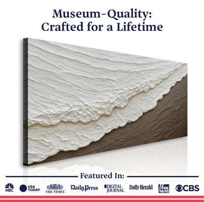 Waves Abstract Wall Art canvas by Tailored Canvases with a textured white surface on Tampa Home & Garden Store