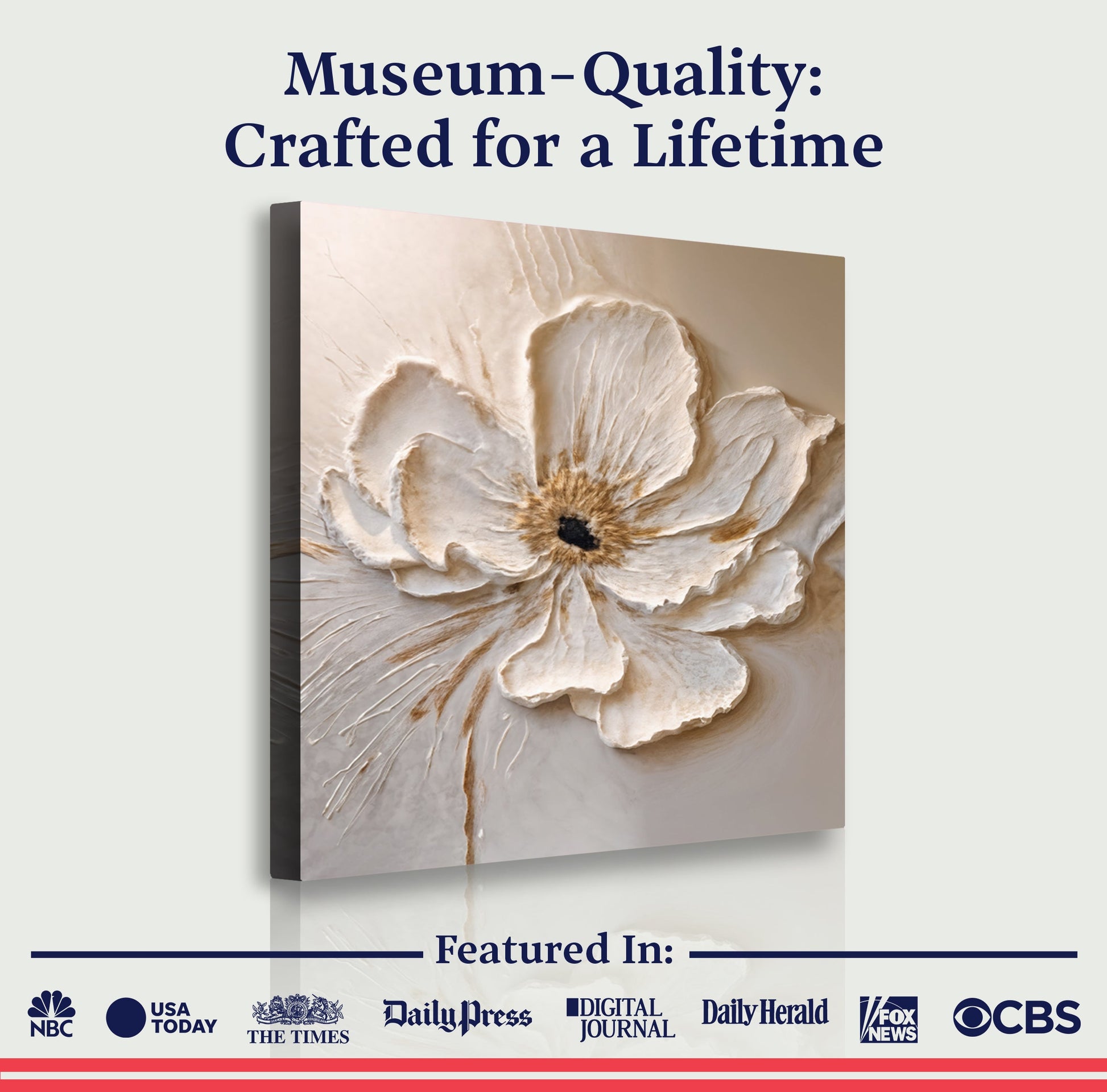 Floral Wall Art III canvas print on beige crafting canvas by Tailored Canvases on Tampa Home & Garden Store