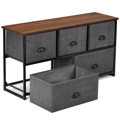 Cómoda de Madera Unidad de Almacenamiento Mesa Auxiliar Organizador de Exhibición-Gris