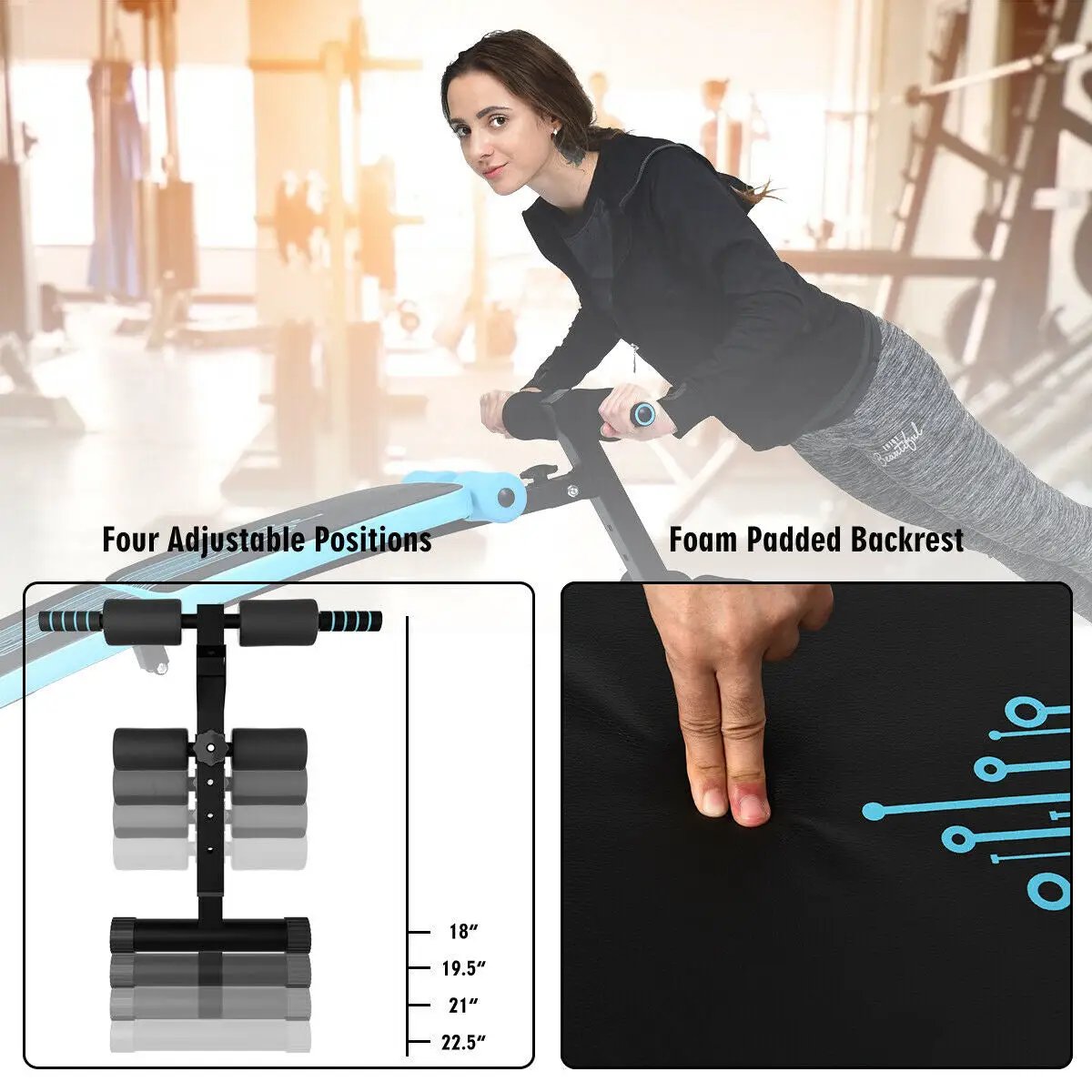 Abdominal Twister Trainer with Adjustable Bench, DirectDeals, foam backrest, four positions on Tampa Home & Garden Store