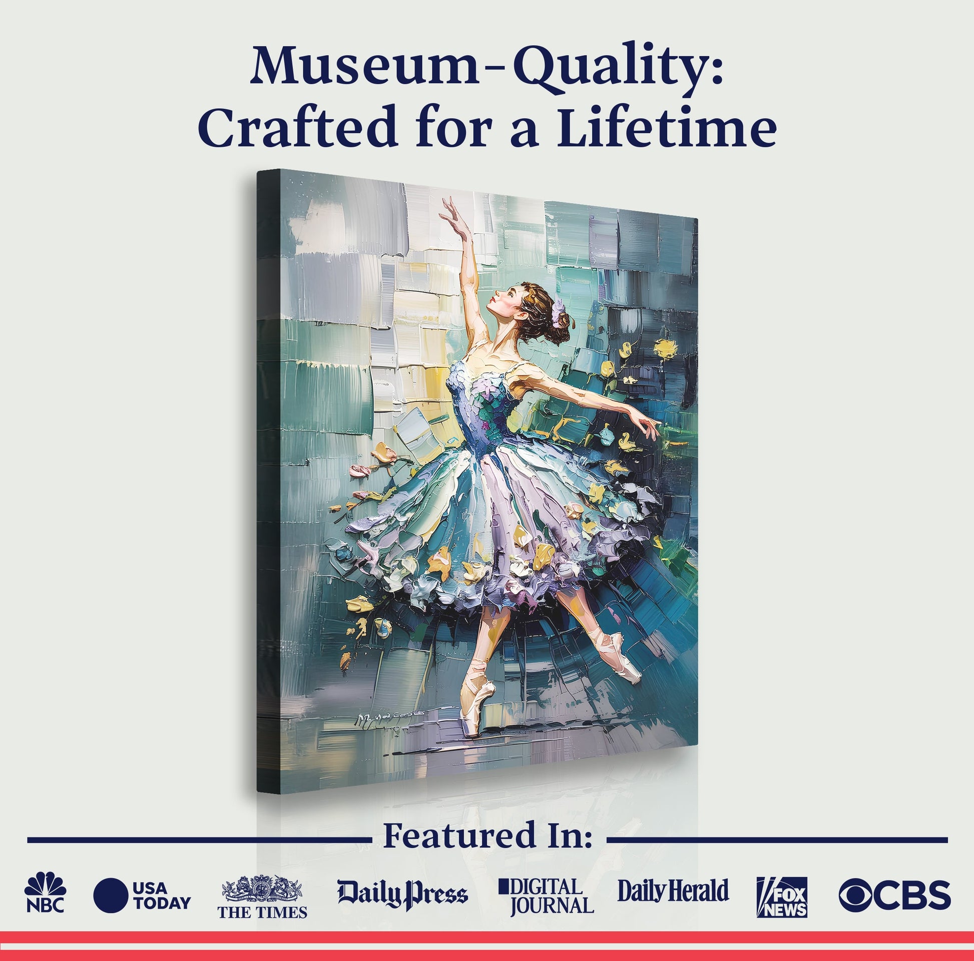 Ballerina Abstract Wall Art canvas by Tailored Canvases in pastel brushstrokes on Tampa Home & Garden Store