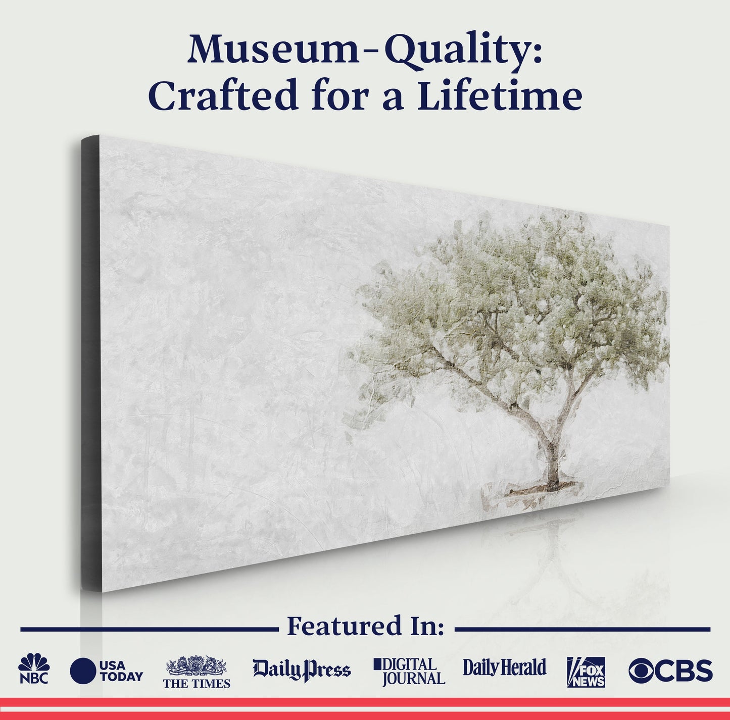 Olive Tree Faith Wall Art canvas by Tailored Canvases; gray, textured olive tree motif on Tampa Home & Garden Store