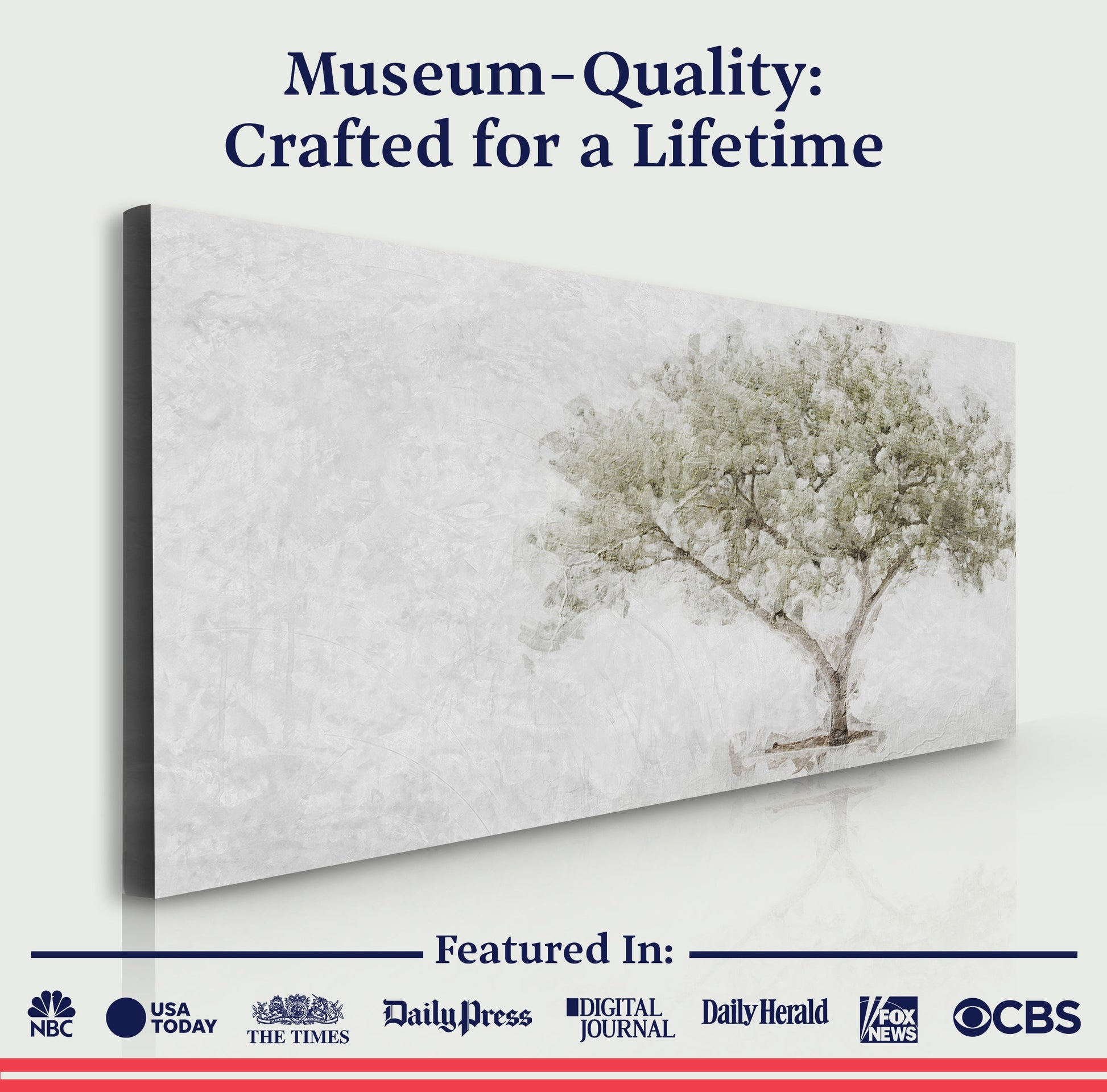 Olive Tree Faith Wall Art canvas by Tailored Canvases; gray, textured olive tree motif on Tampa Home & Garden Store