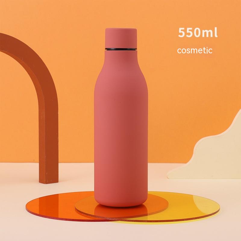 Pink matte stainless steel 550ml thermal water bottle on Tampa Home & Garden Store