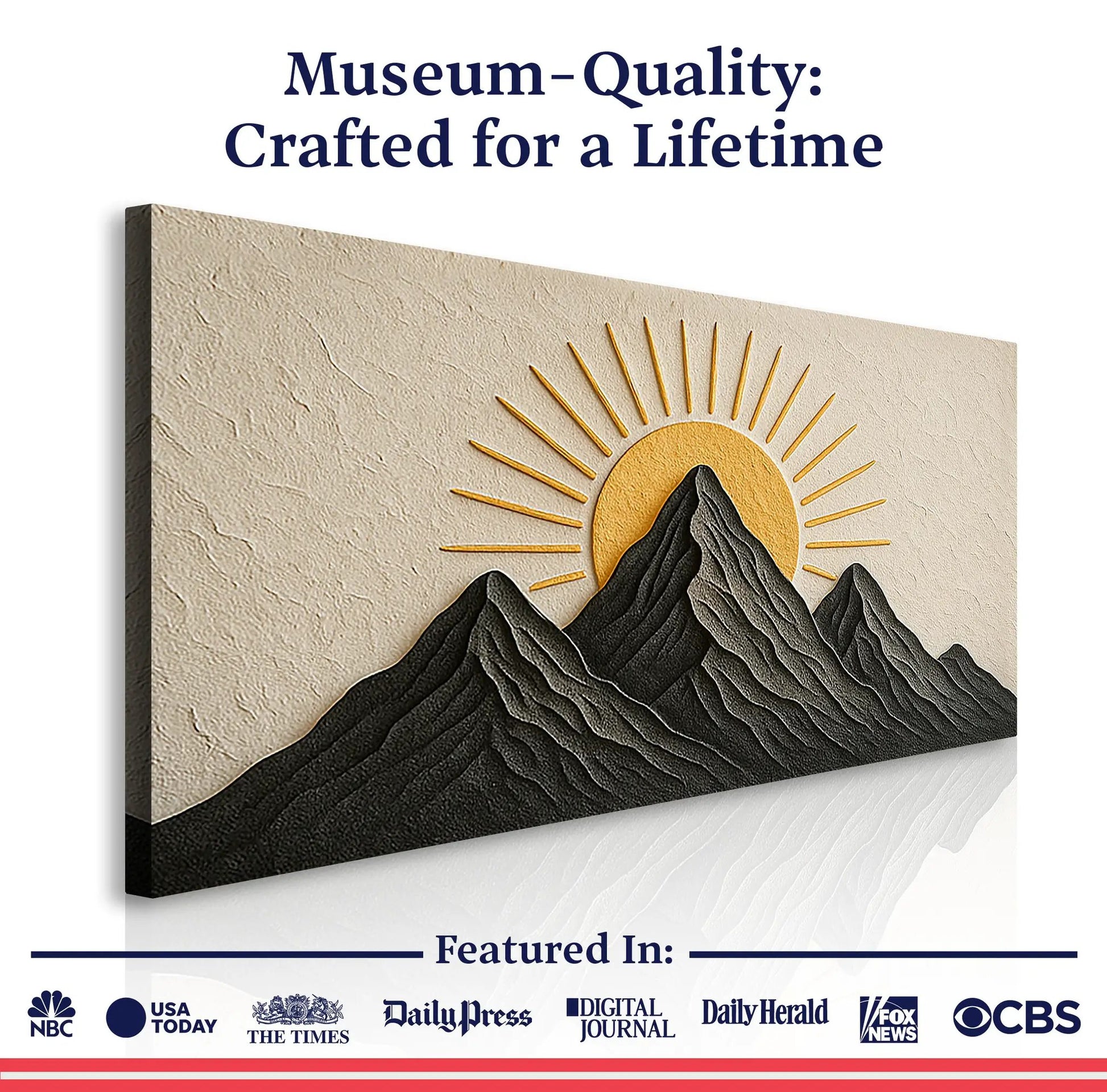Mountain Majesty canvas wall art Tailored Canvases beige textured canvas with dark mountains on Tampa Home & Garden Store