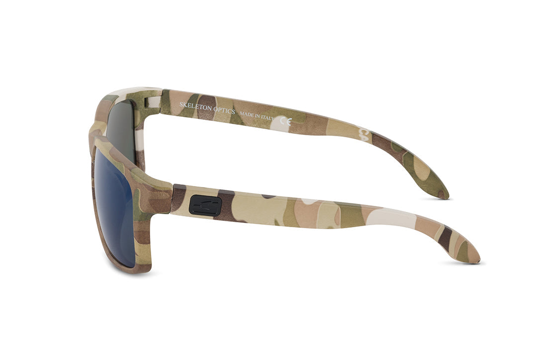 Decoy Original MultiCam sunglasses by Skeleton Optics, camo frame with blue lenses on Tampa Home & Garden Store