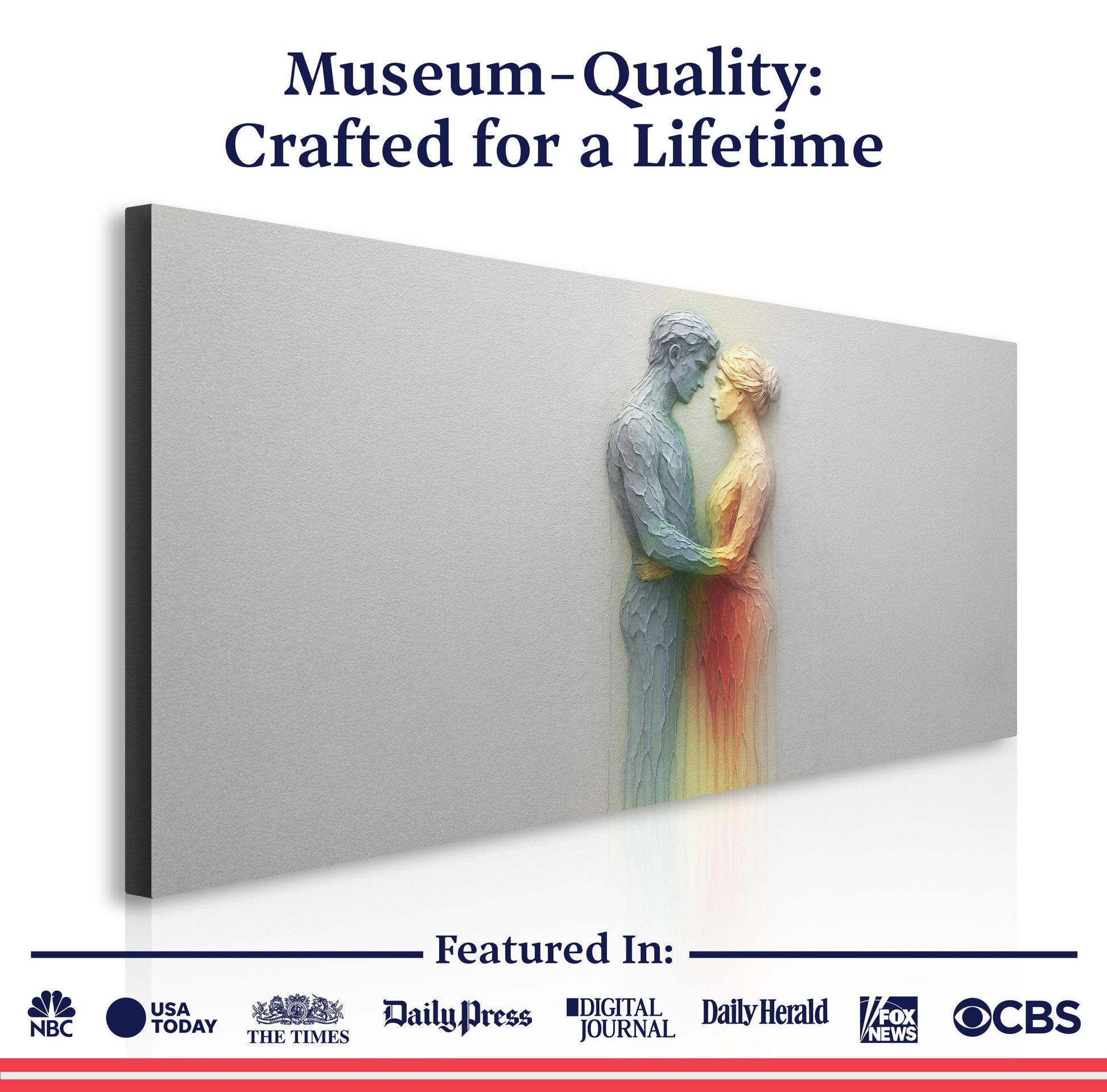 Find Romance Abstract Wall Art canvas by Tailored Canvases; rainbow embrace on gray canvas on Tampa Home & Garden Store