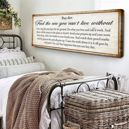 Canvas Find the one you can't live without family sign II Tailored Canvases distressed wood frame on Tampa Home & Garden Store