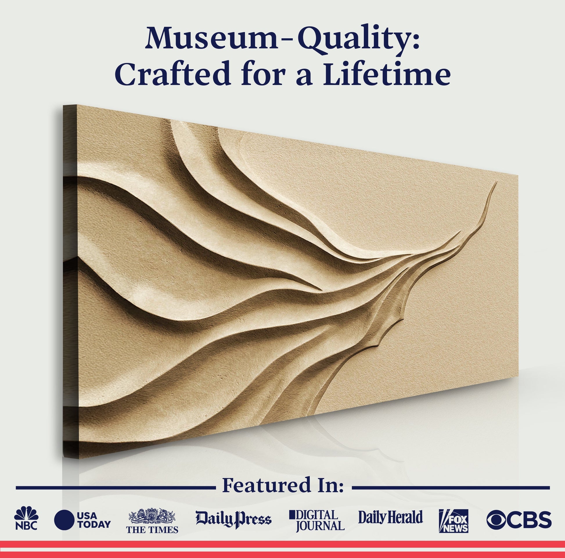 Beige Minimalist Wall Art II canvas by Tailored Canvases, textured beige crafting canvas on Tampa Home & Garden Store