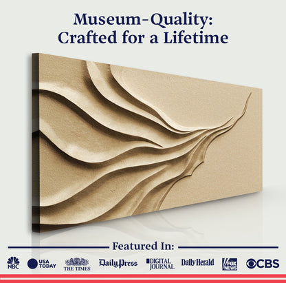 Beige Minimalist Wall Art II canvas by Tailored Canvases, textured beige crafting canvas on Tampa Home & Garden Store