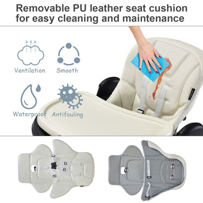 Foldable High chair with Multiple Adjustable Backrest