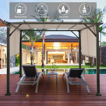 16x8 Two Piece Replacement Canopy Pergola Brown