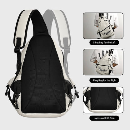 Warping Point Pickleball Sling Bag in Grey with black padded back panel on Tampa Home & Garden Store