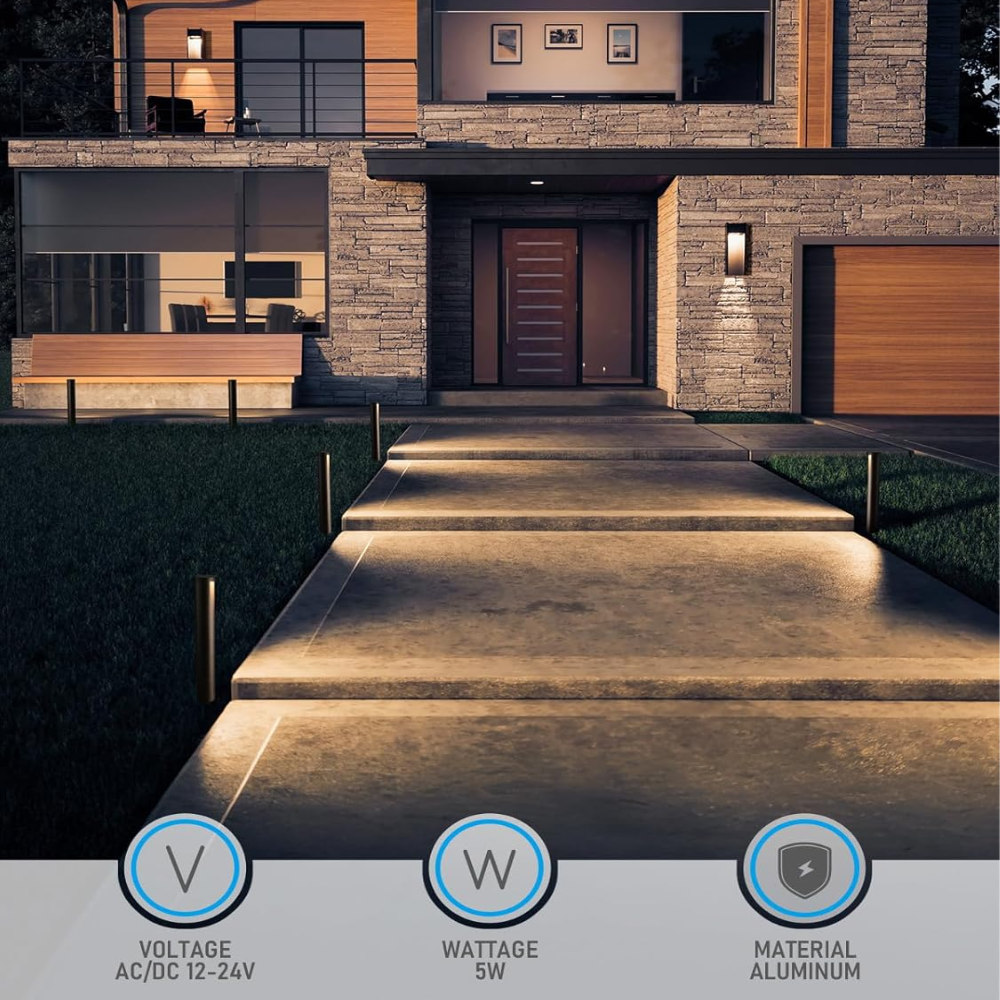 ALP16 12-Pack 5W LED Landscape Pathway Light Package, 12V Low Voltage Side Lit Path Lights