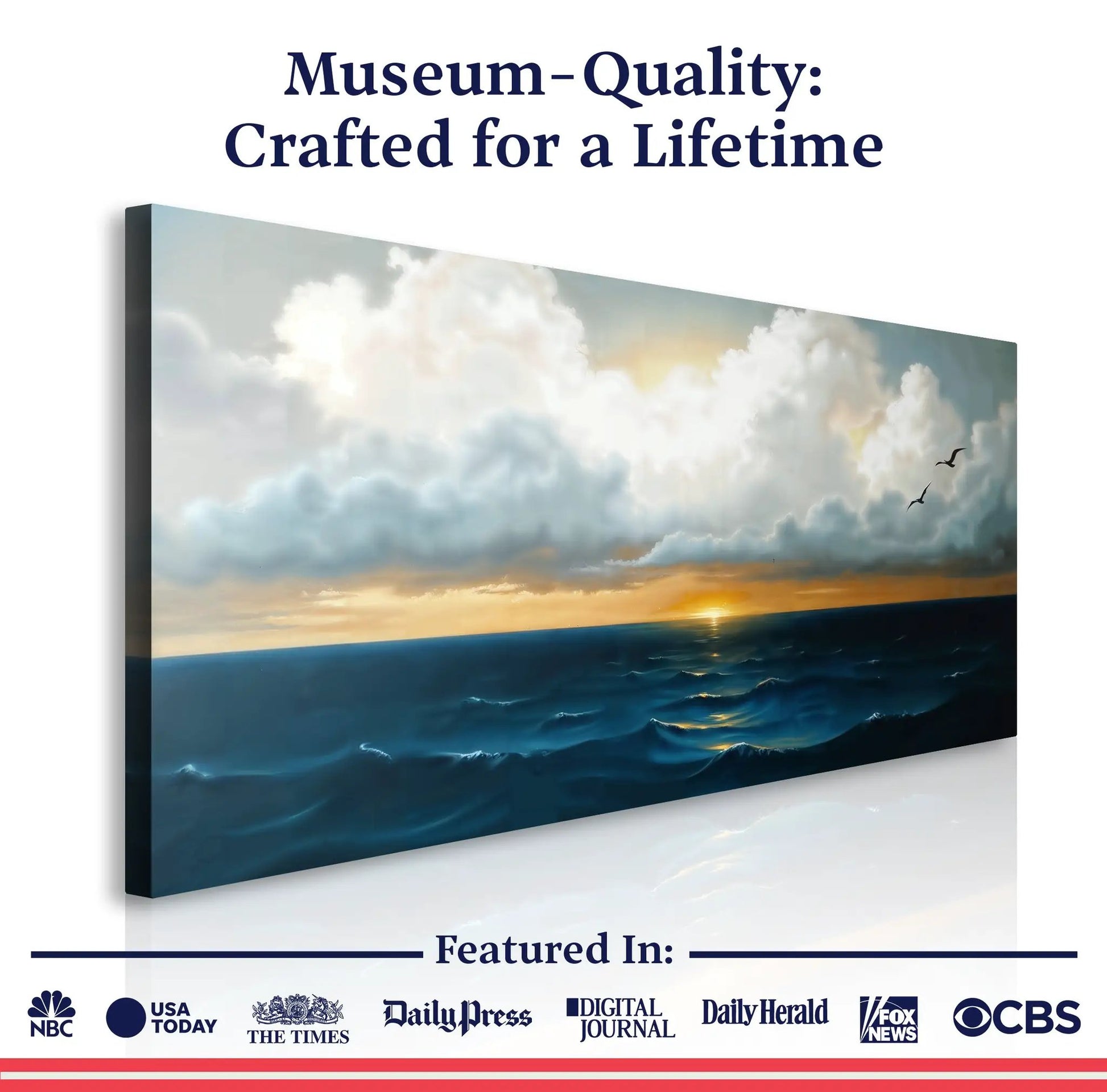 Waterscape Abstract Wall Art II canvas by Tailored Canvases featuring ocean sunset and clouds on Tampa Home & Garden Store