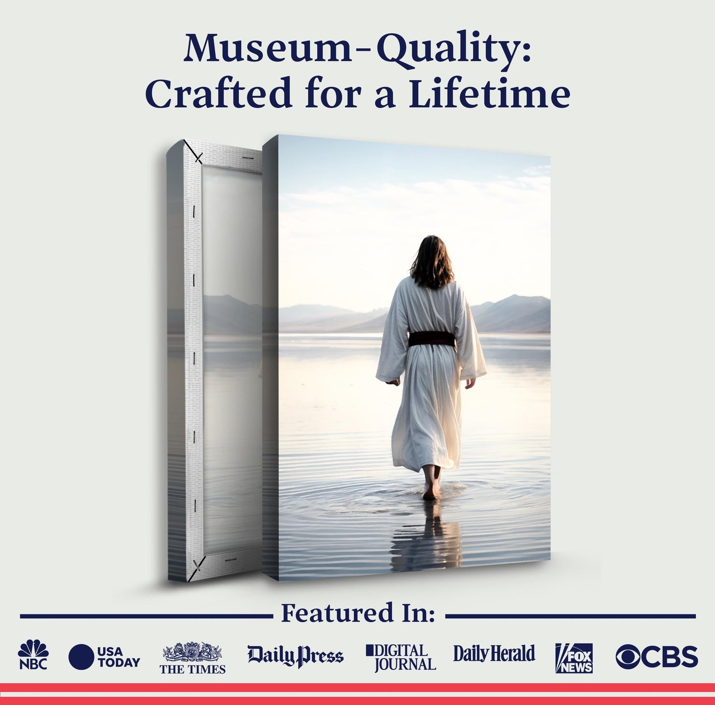 Reflections Faith Wall Art VII canvas by Tailored Canvases, panel beach scene with woman on Tampa Home & Garden Store