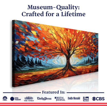 Autumn Fire Wall Art canvas by Tailored Canvases with orange leaves on crafting canvas on Tampa Home & Garden Store