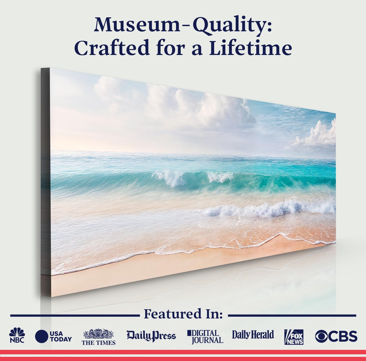 Serene Ocean Wave Coastal Wall Art XII canvas by Tailored Canvases in ocean blue tones on Tampa Home & Garden Store