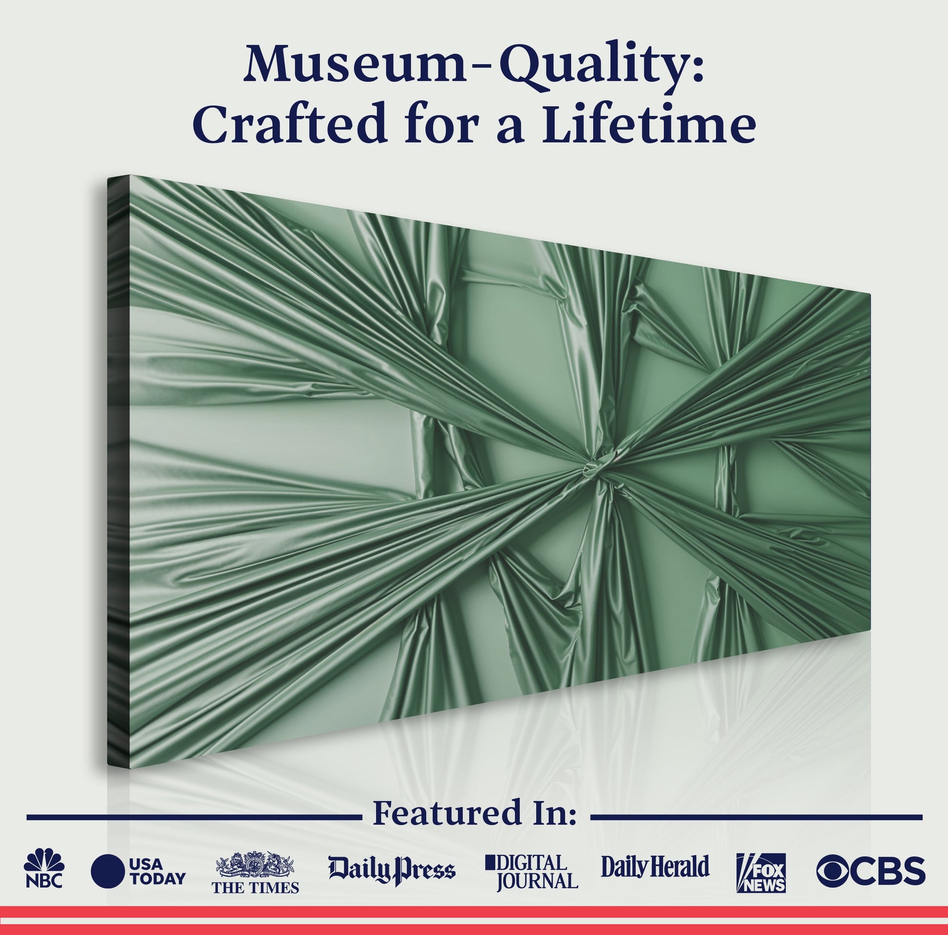 Modern Abstract Minimalist Wall Art VI canvas by Tailored Canvases; green draped abstraction on Tampa Home & Garden Store