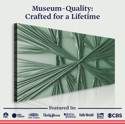 Modern Abstract Minimalist Wall Art VI canvas by Tailored Canvases; green draped abstraction on Tampa Home & Garden Store