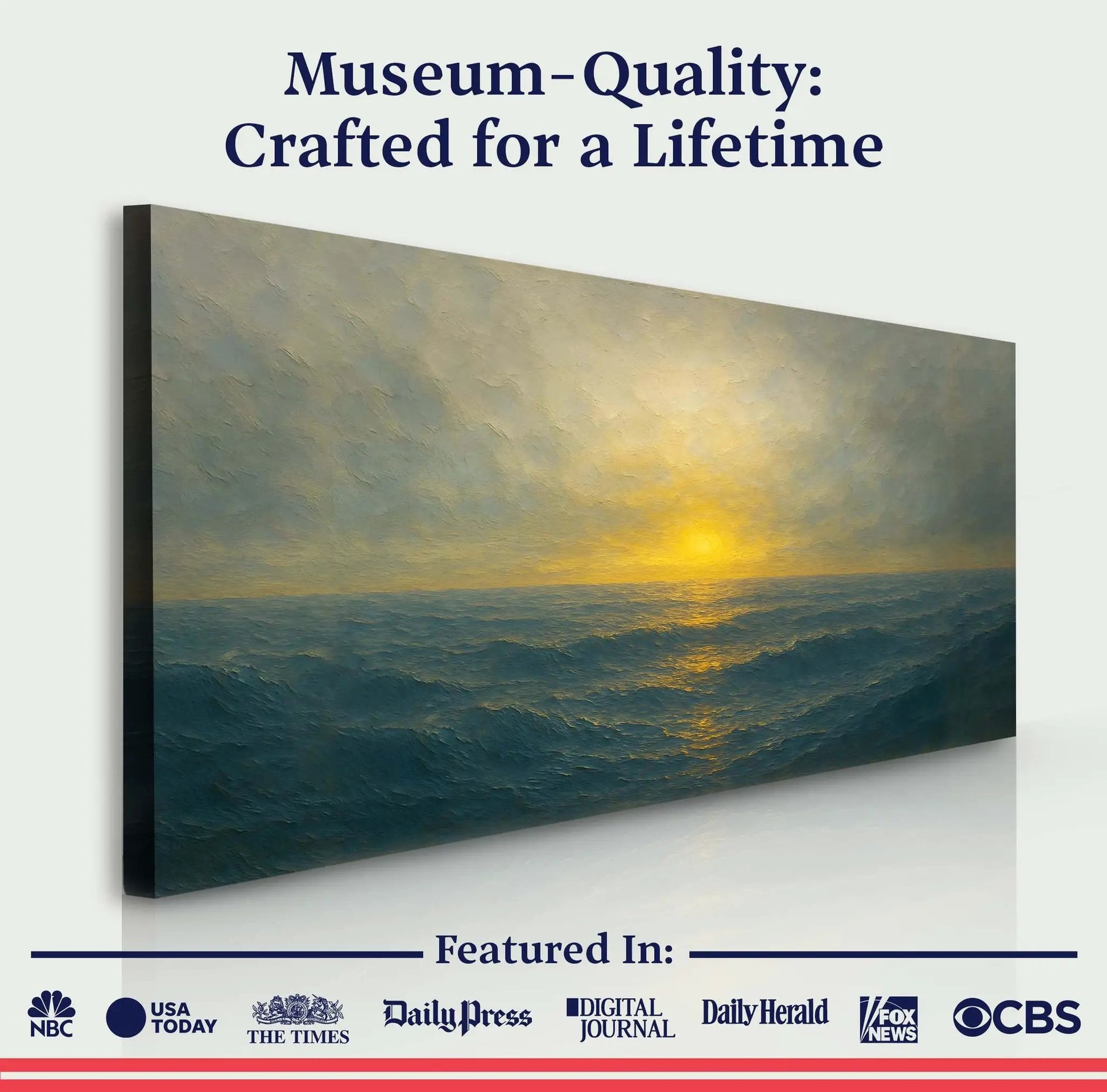 Waterscape Abstract Wall Art IV canvas by Tailored Canvases with textured seascape and sunset on Tampa Home & Garden Store
