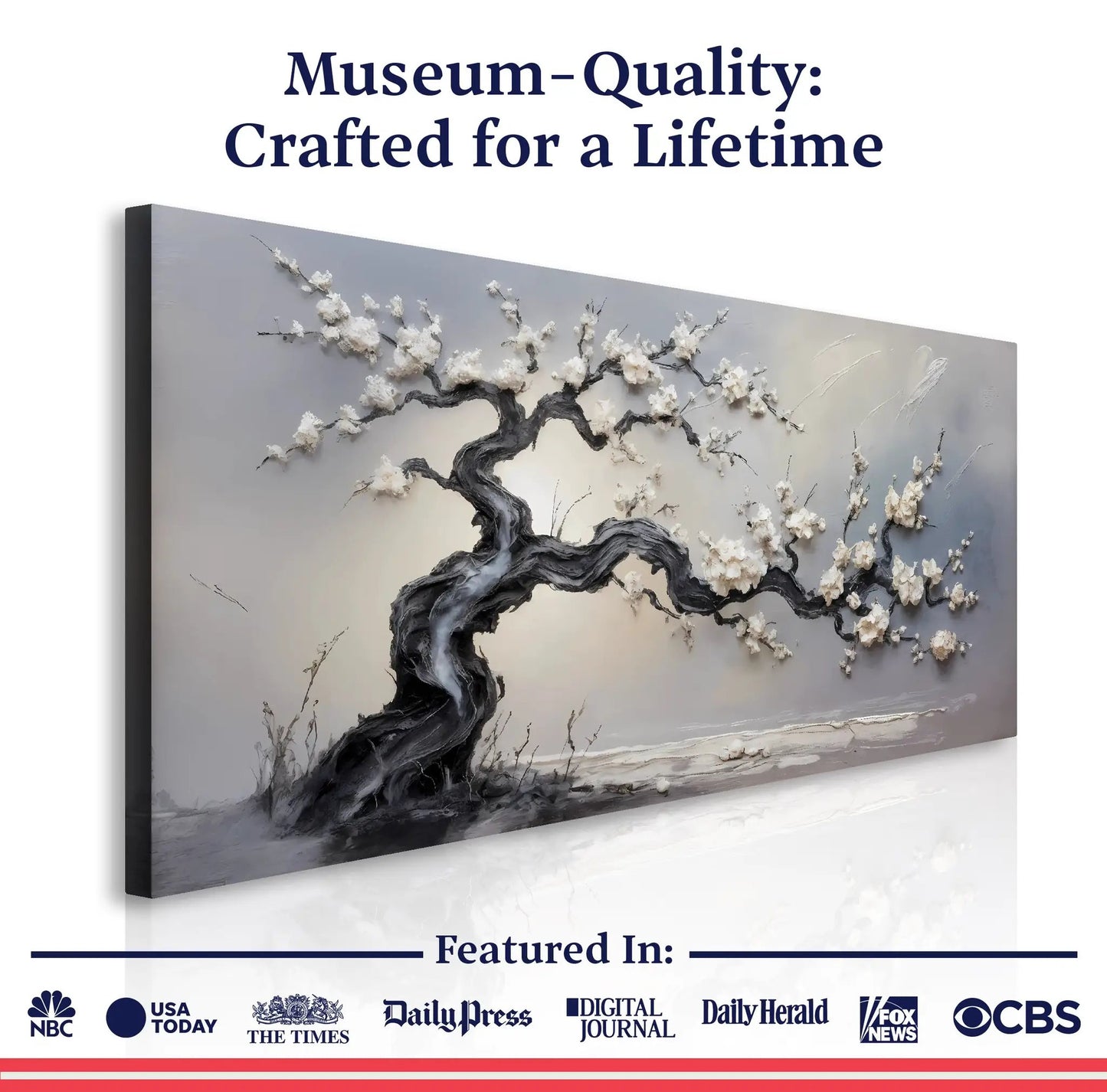 White Blossom Wall Art canvas by Tailored Canvases crafting canvas decor on Tampa Home & Garden Store