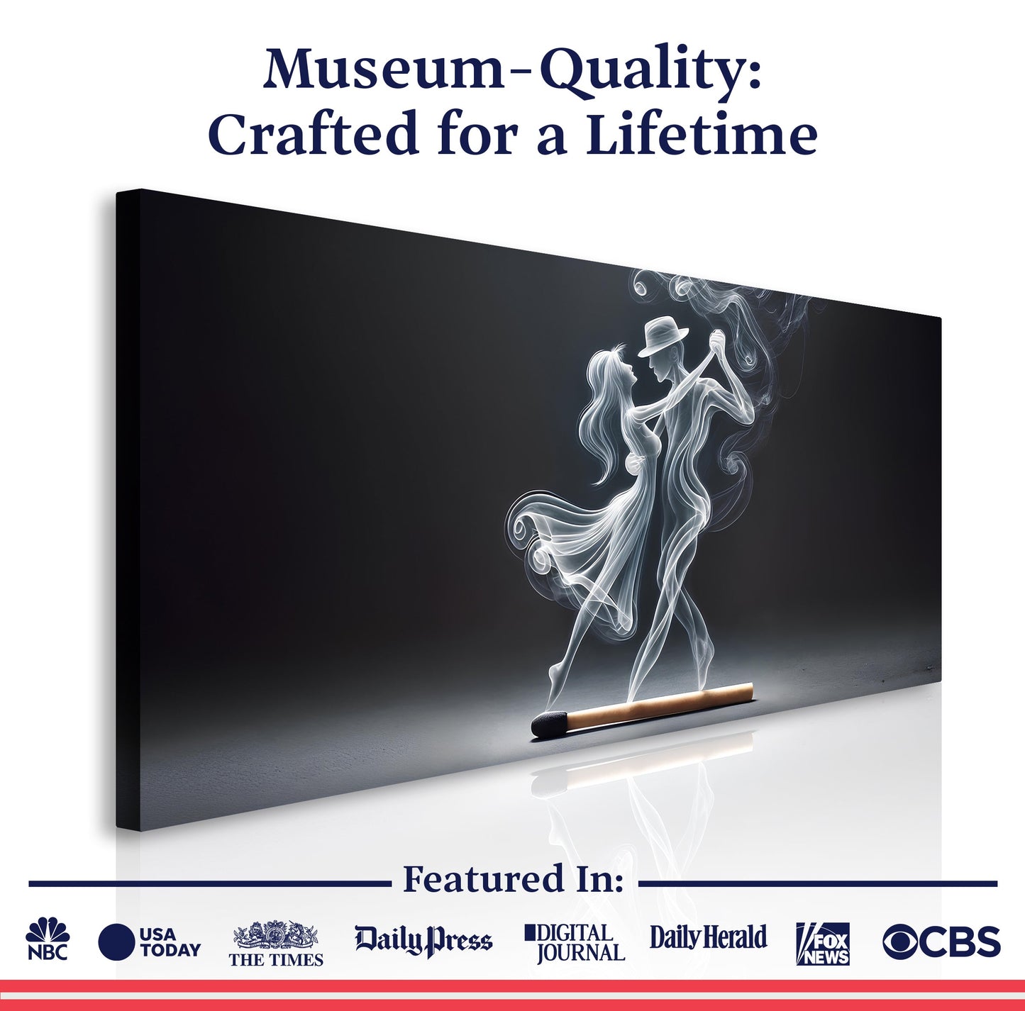 Modern Abstract Couple Dance Canvas by Tailored Canvases with smoky silhouettes on Tampa Home & Garden Store