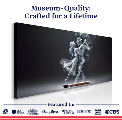 Modern Abstract Couple Dance Canvas by Tailored Canvases with smoky silhouettes on Tampa Home & Garden Store
