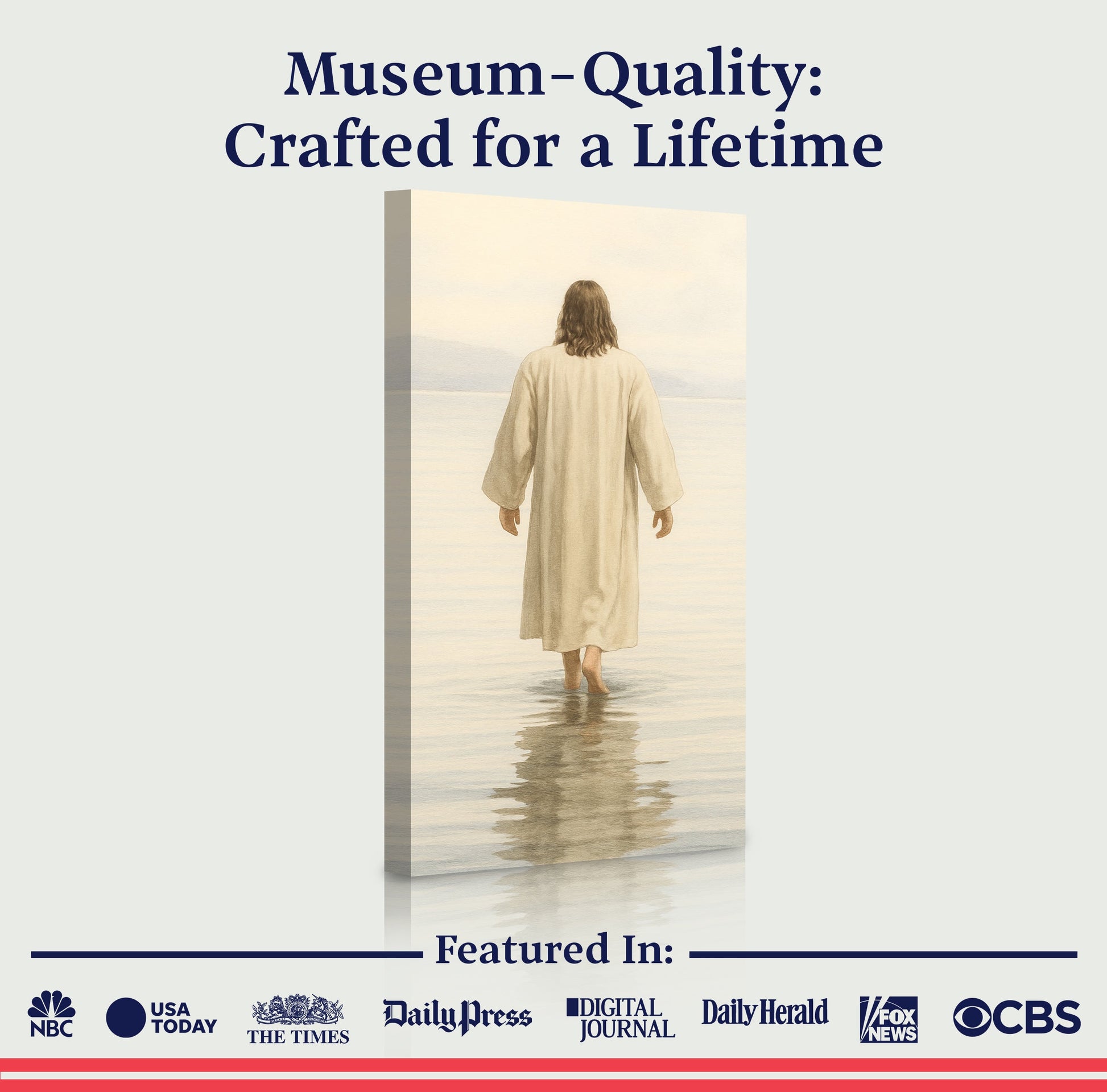 Reflections Faith Wall Art VIII canvas Tailored Canvases beige robe at sea on Tampa Home & Garden Store