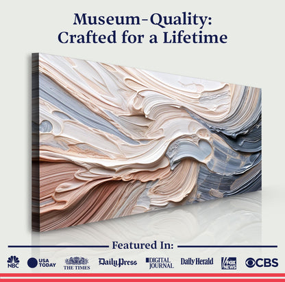 Rough Minimalist Wall Art canvas with swirling beige textures Tailored Canvases on Tampa Home & Garden Store
