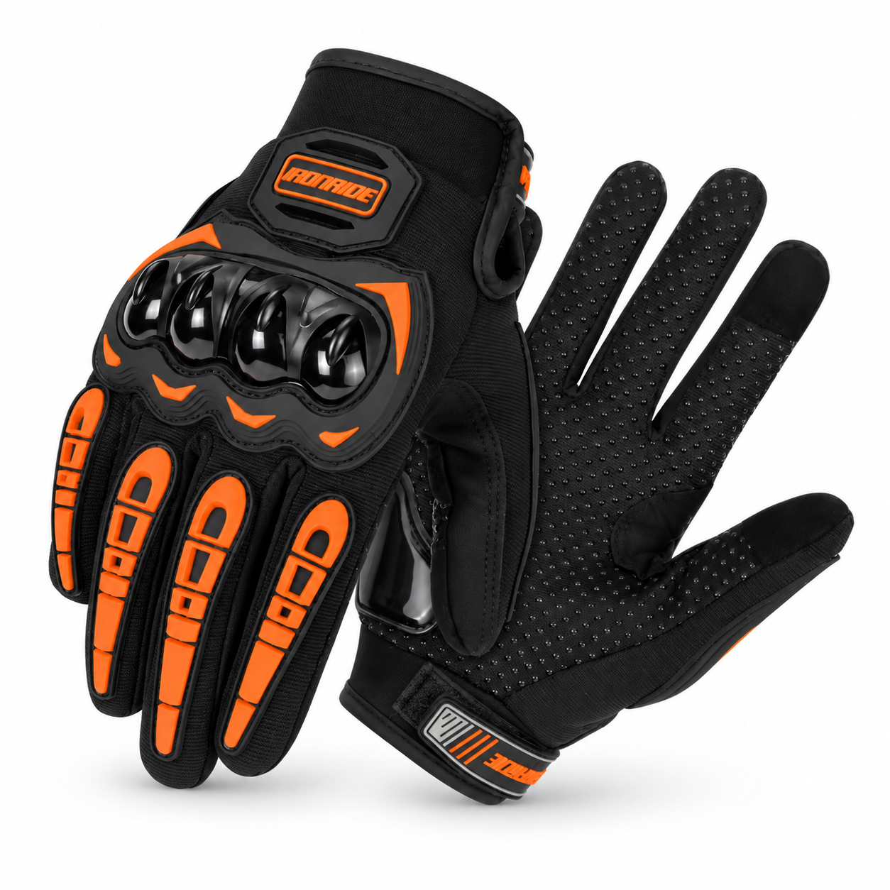 Summer Breathable Touch Screen Gloves, black and orange motorcycle gloves by BikerZoneZ on Tampa Home & Garden Store