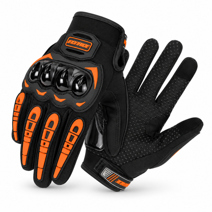 Summer Breathable Touch Screen Gloves, black and orange motorcycle gloves by BikerZoneZ on Tampa Home & Garden Store