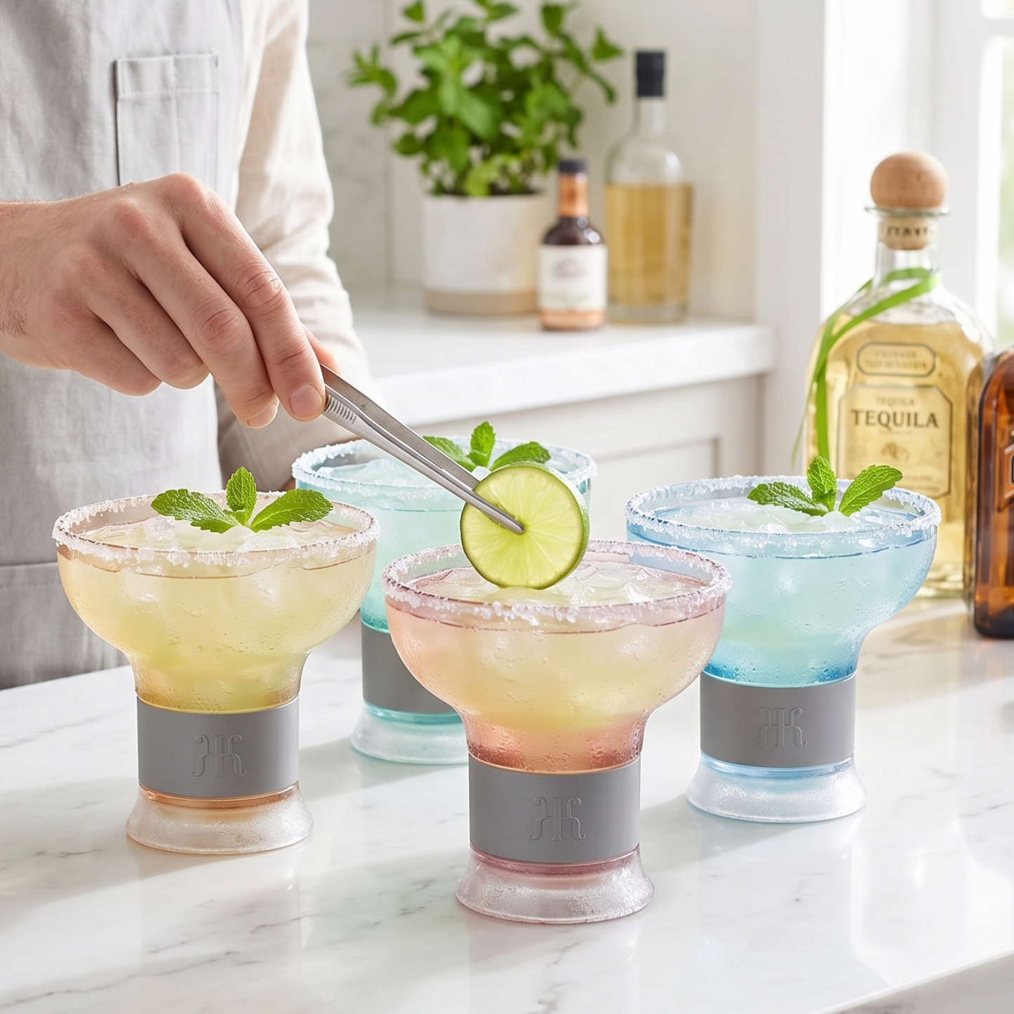 Eze Acrylic Frozen Margarita Glasses Set of 4