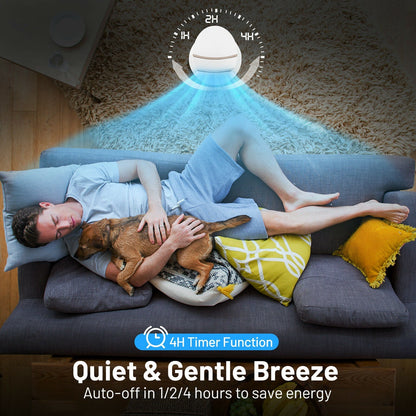 Ventilador de torre mini oscilante de 14 pulgadas con 3 velocidades y temporizador - Blanco