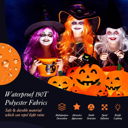 Halloween 7.5 ft inflatable pumpkin combo with witch and cat by DirectDeals on Tampa Home & Garden Store