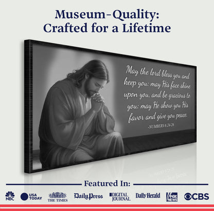 Tailored Canvases Numbers 6:24-26 Faith Sign III canvas grayscale prayer scene on Tampa Home & Garden Store