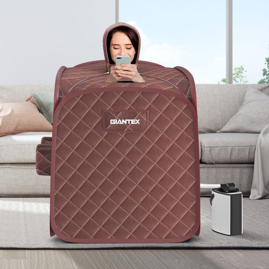 800W 2 Person Portable Steam Sauna Tent SPA with Hat Side Holes 3L Steamer - Tampa Home & Garden Store