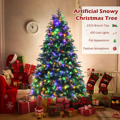 Pre Lit Snowy Christmas Hinged Tree with Lights