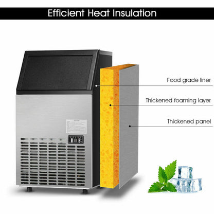 Máquina de hielo compacta de acero inoxidable