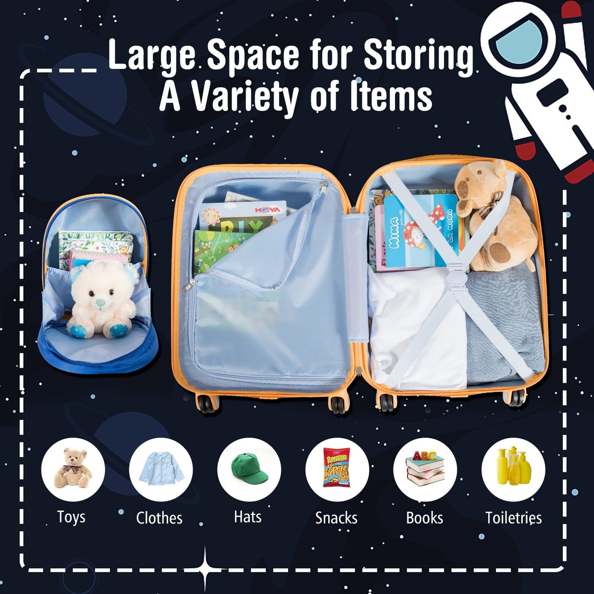 GemGear 2pc Kids Luggage Set pink rolling suitcase and backpack with teddy bear and books on Tampa Home & Garden Store