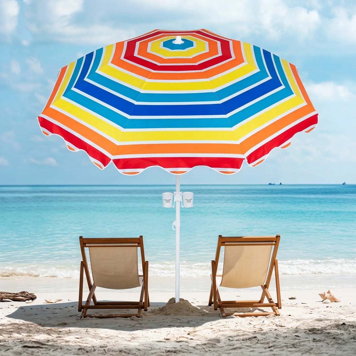 Beach Umbrella 6.5 ft With UPF Sun Protection